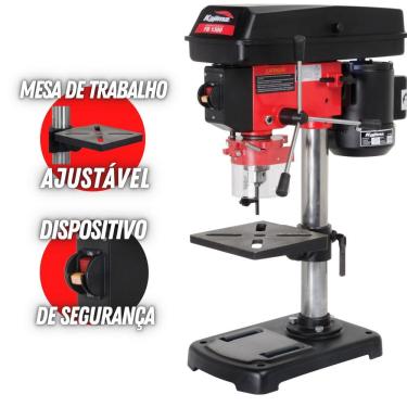 Imagem de Furadeira De Bancada Kajima FB1300 Elétrica Bivolt 1/3HP Furos Até 50mm 5 Velocidades Mesa De Trabalho Ajustável Para Marcenarias E Serralherias