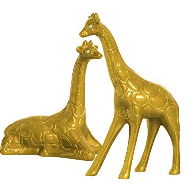 Imagem de Casal De Girafas Deitada E Em Pé Ceramicas Pegorin Bronze