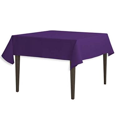 Imagem de Toalha de mesa de poliéster quadrada 137 cm LinenTablecloth roxa