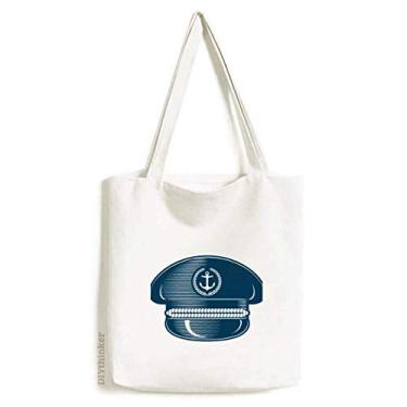 Imagem de Sailor Hat Navigation Military Ocean sacola de lona bolsa de compras casual bolsa de mão