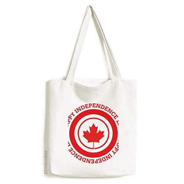 Imagem de Bolsa de lona com folha de bordo e independência cananda, bolsa de compras casual