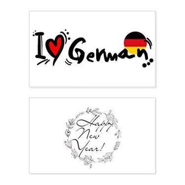 Imagem de I Love German World Flag Heart New Year Festival Cartão de felicitações Bless Message Present