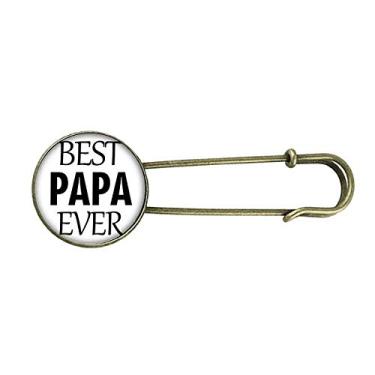 Imagem de Broche de metal retrô com a frase Best Papa Ever para o Dia dos Pais