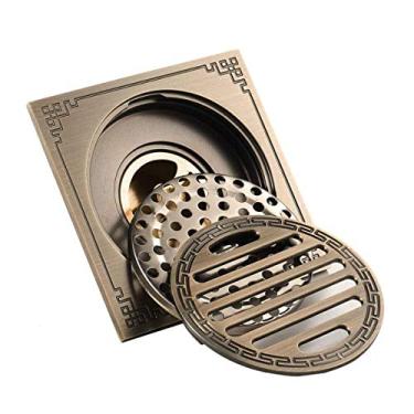 Imagem de Piso ralo para chuveiro quadrado com tampa removível de cobre padrão filtro invisível espessado anti-odor Início Hotel Acessórios de banheiro