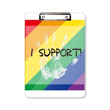 Imagem de LGBT Bandeira de arco-íris I Suporte para prancheta pasta de escrita placa de apoio A4
