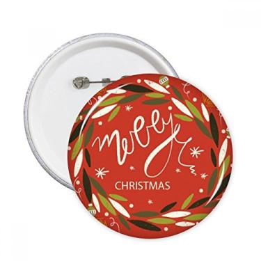 Imagem de Ilustração de folha de guirlanda colorida de Natal, alfinetes, emblema, botão, decoração, presente, 5 peças