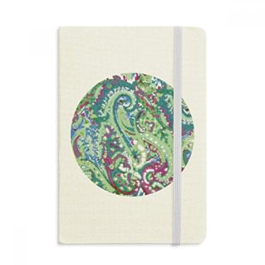 Imagem de Caderno de folhas com estampa de plantas verdes abstratas oficial de tecido capa dura diário clássico