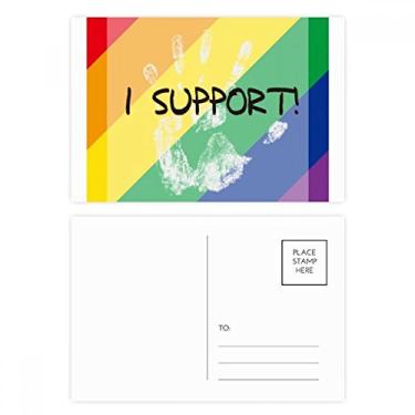 Imagem de LGBT Bandeira de arco-íris I Support Cartões postais de aniversário Cartões de agradecimento