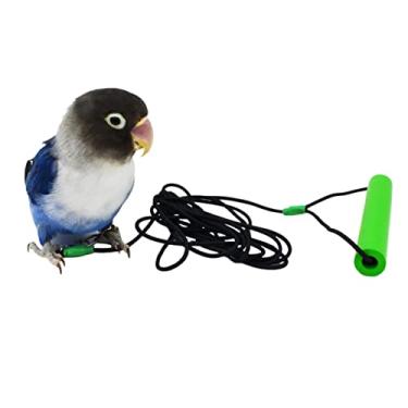 Imagem de Corrente para pé de pássaro com corda elástica de látex voador para treinamento ao ar livre papagaio anel de tornozelo acessórios coleira para pássaros evita fuga (modelo 5 - com guia de 400 cm)
