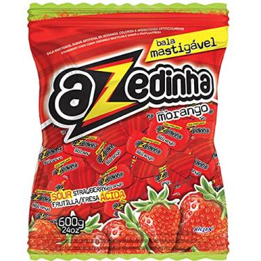 Imagem de Bala Mastigável Azedinha Morango Pacote 600g - Riclan