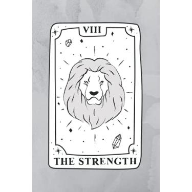 Imagem de Strength Tarot Card Notebook: Black and White - 6”x9” size , 110 blank pages - Strength Tarot Card Journal, Sketchbook, Diary (Tarot Card Notebooks)