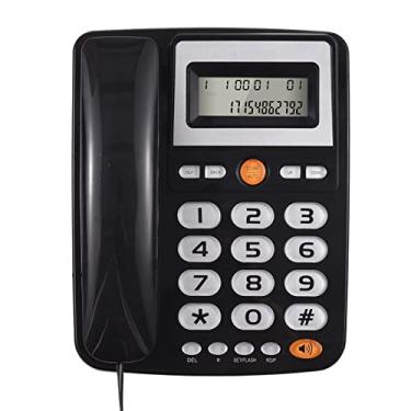 Imagem de Chusui Telefone fixo com fio de mesa Telefone com fio de botão grande para idosos Telefone com display LCD Funções de flash/rediscagem/mãos livres Portas duplas para o interruptor para Home Hotel O CL