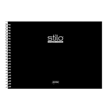 Imagem de Caderno Cartografia Desenho Espiral 80 Folhas Preto