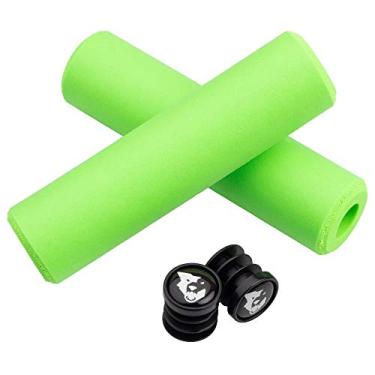 Imagem de Pegas de silicone para mountain bike dente de lobo: pata gorda, Verde, 9.5mm Fat Paw