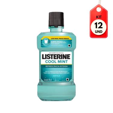 Imagem de Kit C/12 Listerine Cool Mint Enxaguante Bucal 500Ml 