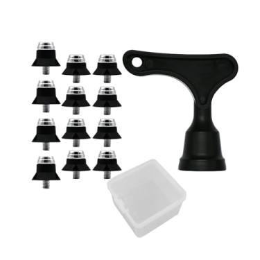 Imagem de Esquirla 12x pinos de bota de futebol, sapatos de rugby, parafuso estável m5, chuteiras de bota de futebol para competição, esportes internos e externos, com caixa de armazenamento