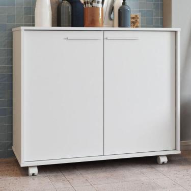 Imagem de Armário Multiuso 2 Portas com Rodízios Branco Bs 62 - Brv