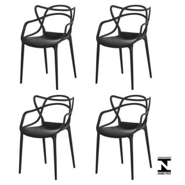 Imagem de Kit 4 Cadeiras Allegra Preta - Waw Design