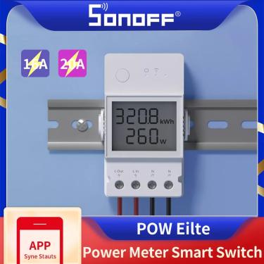 Imagem de Sonoff pow elite 16a 20a wi fi inteligente interruptor de medidor de energia em tempo real consumo