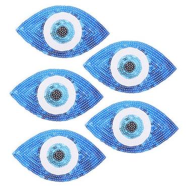 Imagem de TEHAUX 50 Unidades Acessórios de roupas para os olhos remendos de pano de roupas ferro mau-olhado no patch decoração adesivos de carro remendos de costura DIY tapa-olhos punk