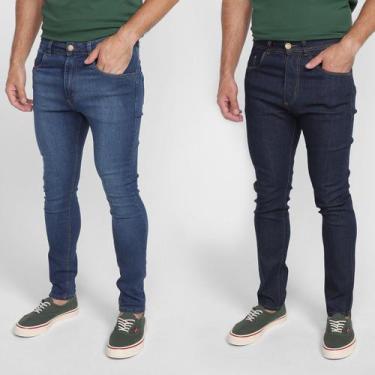 Imagem de Kit Calça Jeans Skinny Vale De West Casual Masculina - 2 Peças