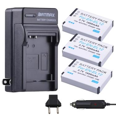 Imagem de 3 pacotes de EN-EL12 baterias  kits de carregador de bateria para nikon coolpix a900  aw100  aw110