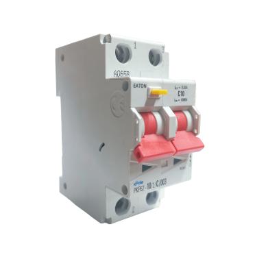 Imagem de Disjuntor C Bipolar 10A 6KA Sensibilidade 30MA PKP62-10/2/C/003 111615 - Eaton