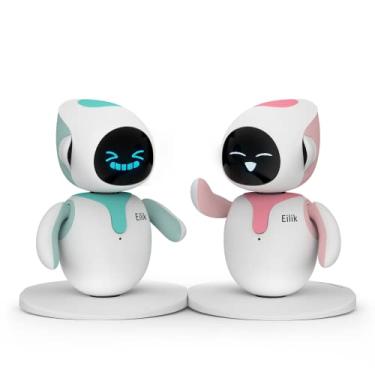 Imagem de ENERGIZE LAB Eilik – Cute Robot Pets for Kids and Adults, Your Perfect Interactive Companion at Home or Workspace. Unique Gifts for Girls & Boys. (Blue + Pink Combination)