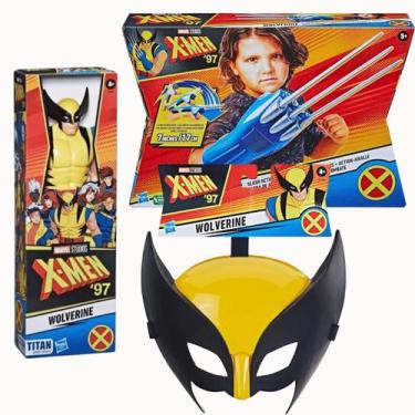 Imagem de Kit Fantasia Masculino Infantil Com Boneco Wolverine X-Men - Hasbro