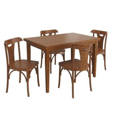 Imagem de Conjunto Sala de Jantar e Cozinha Com 4 Cadeiras Y Madeira Maciça