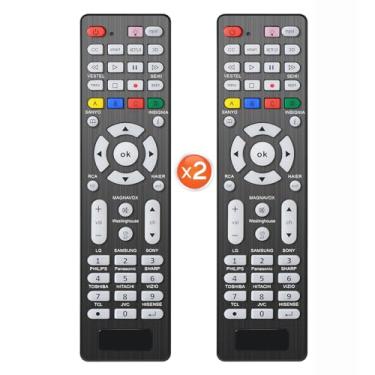 Imagem de 2 PCS Universal TV Remote Control with Light-Up-Button Compatible with LG, Samsung, Philips, Panasonic, Sharp TCL, Vizio, Sony, Sanyo, Toshiba, Insignia, Hisense, JVC, RCA Brands LCD LED 3D TV Remote