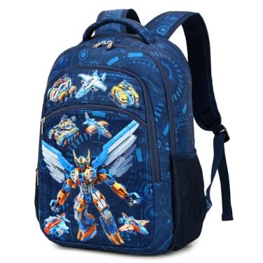 Imagem de Mochila infantil para meninos e meninas linda mochila escolar pré-escolar jardim de infância mochilas para berçário creche bolsas infantis, Transformers azul