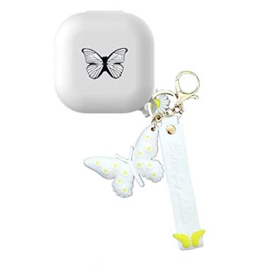 Imagem de Capa de silicone para Samsung Galaxy Buds2 Pro (2022) / Capa Buds 2 (2021) / Capa Galaxy Buds Pro (2021) / Capa Galaxy Buds Live com chaveiro de borboleta Kit de presente para mulheres meninas