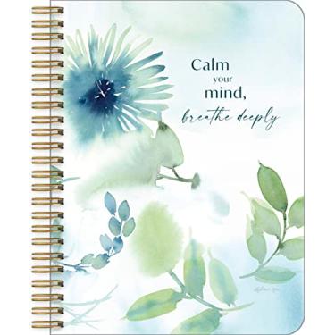 Imagem de Legacy Calm Mind Caderno espiral médio de papel floral azul 21 x 16,5