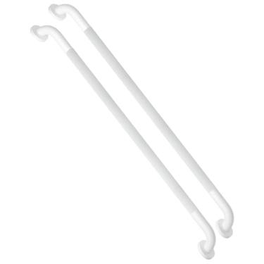 Imagem de Pacote com 2 barras antiderrapantes para chuveiro de 91 cm, esfregadas a óleo, branca, 3,15 cm de diâmetro, Munzong Barra de apoio para banheiro, barra de equilíbrio serrilhada, suporte de trilho de mão de segurança, alça de banho para idosos idosos