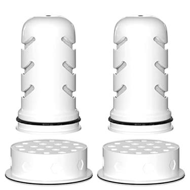 Imagem de Substituição de filtro de jarro de água compatível com LifeSt Home Dispenser 18c/jarra de vidro 7c/jarra de plástico 10c/jarra de plástico 7c, 2 microfiltros de membrana e 2 carvão ativado