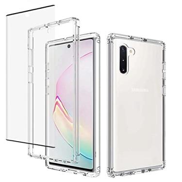 Imagem de Zoeirc Capa para Galaxy Note 10, SM-N970U com protetor de tela de vidro temperado, capa macia 360 à prova de choque híbrida transparente para Samsung Galaxy Note 10 (transparente)