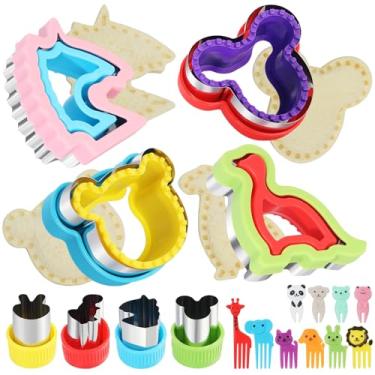 Imagem de Conjunto de cortador e selador de sanduíches, 4 peças de pão sanduíche, decruster panqueca, cortadores de biscoito faça-você-mesmo para crianças, caixa de bento, círculos, formas de Mickey