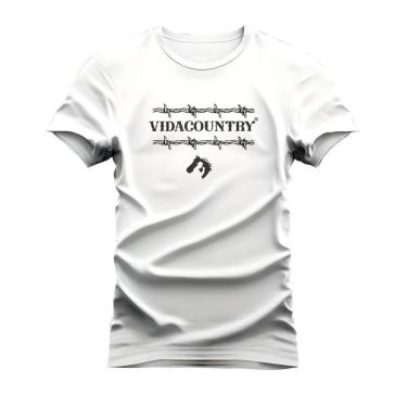 Imagem de Camiseta Estampada Unissex Algodão Confortável Vida Country Porteira-Unissex