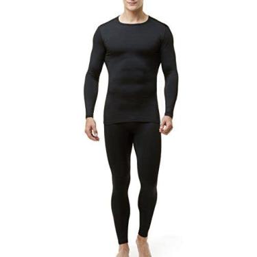 Imagem de Conjunto Calça Blusa Frio Extremo Unissex Kit Segunda Pele Termica Forrada (Preto, Infantil G (Tam. 9-12 anos)