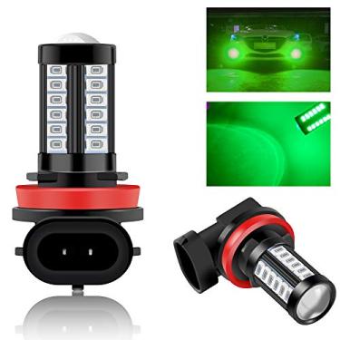 Imagem de Teguangmei Lâmpadas LED de neblina H8 H11 para carros super brilhantes 6000K verde 5730 33SMD para luzes de circulação diurna DRL 12V-2 peças