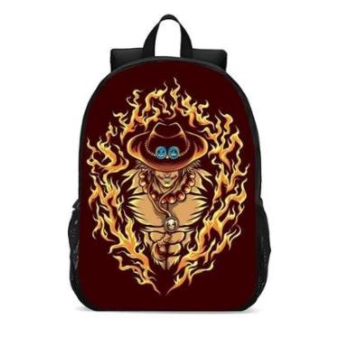 Imagem de Mochila Escolar Infanto Juvenil Anime One Piece Ace Novidades 0279-Unissex