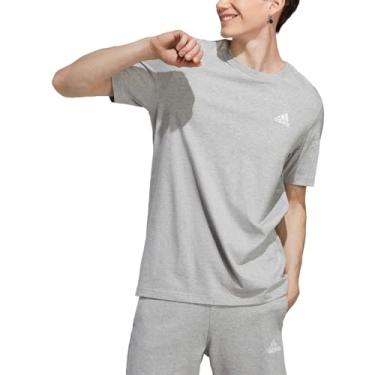 Imagem de adidas Camiseta masculina Essentials, Cinza médio mesclado, 4G Alto