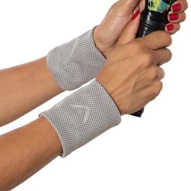 Imagem de Par Munhequeira de Pulso Fitness Cinza Alma Genius