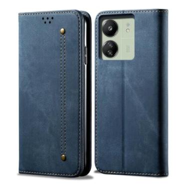 Imagem de Cartões magnéticos carteira flip case para xiaomi note 13 pro 11 10 pro max poco x5 x4 x3 13t 13c 14 12t bolsa capa de livro, azul, para redmi note11 4g