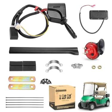 Imagem de 10L0L Kit de seta de carrinho de golfe para carro Yamaha Club EZGO Kit de luz com chicote de fiação de plugue de 9 pinos (tensão de entrada 12 V), interruptor de luz de perigo de freio de buzina