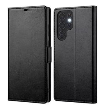 Imagem de Capinha Capa Carteira Flip Luxo Para Samsung Galaxy S23 ULTRA (PRETO)