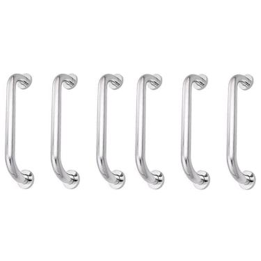 Imagem de Alça De Apoio Inox 30cm Barra Kit 6 Unidades Acessibilidade Corrimao Suporte