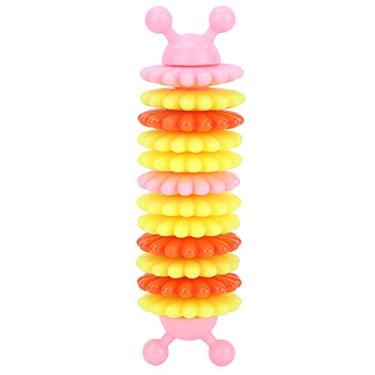 Imagem de Brinquedo de mastigar para cães, brinquedo para triturar dentes de animais de estimação em forma de lagarta, brinquedo para mordidas de cachorro, prático e fácil de operar para cães(Cor de rosa)