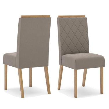 Imagem de Cadeira Para Mesa De Jantar Nina Kit 2 Peças Nature Marrom Amêndoa - Henn
